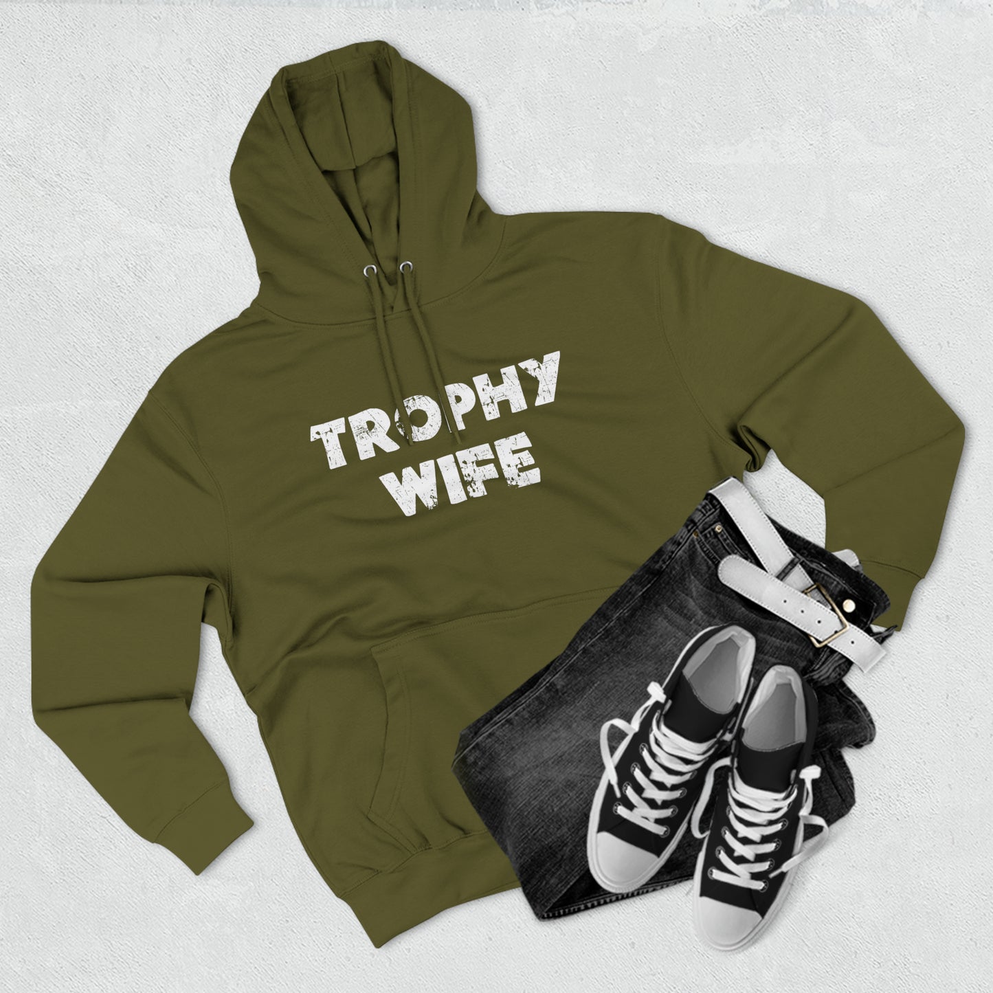 Trophy Wife Hoodie in army green