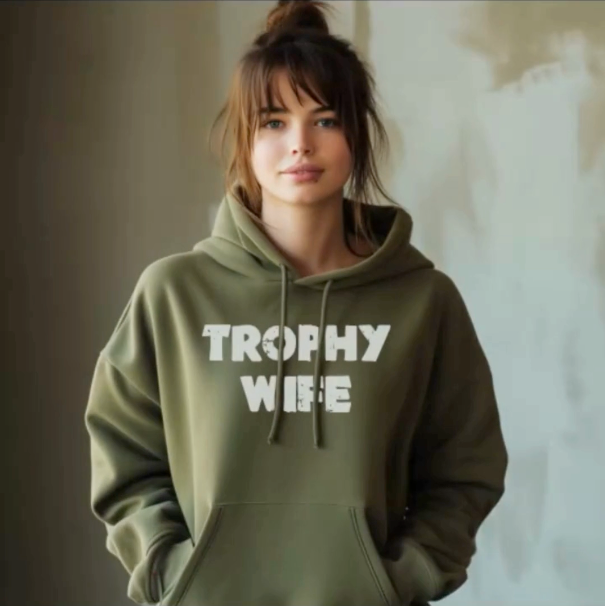 Trophy Wife Hoodie in army green