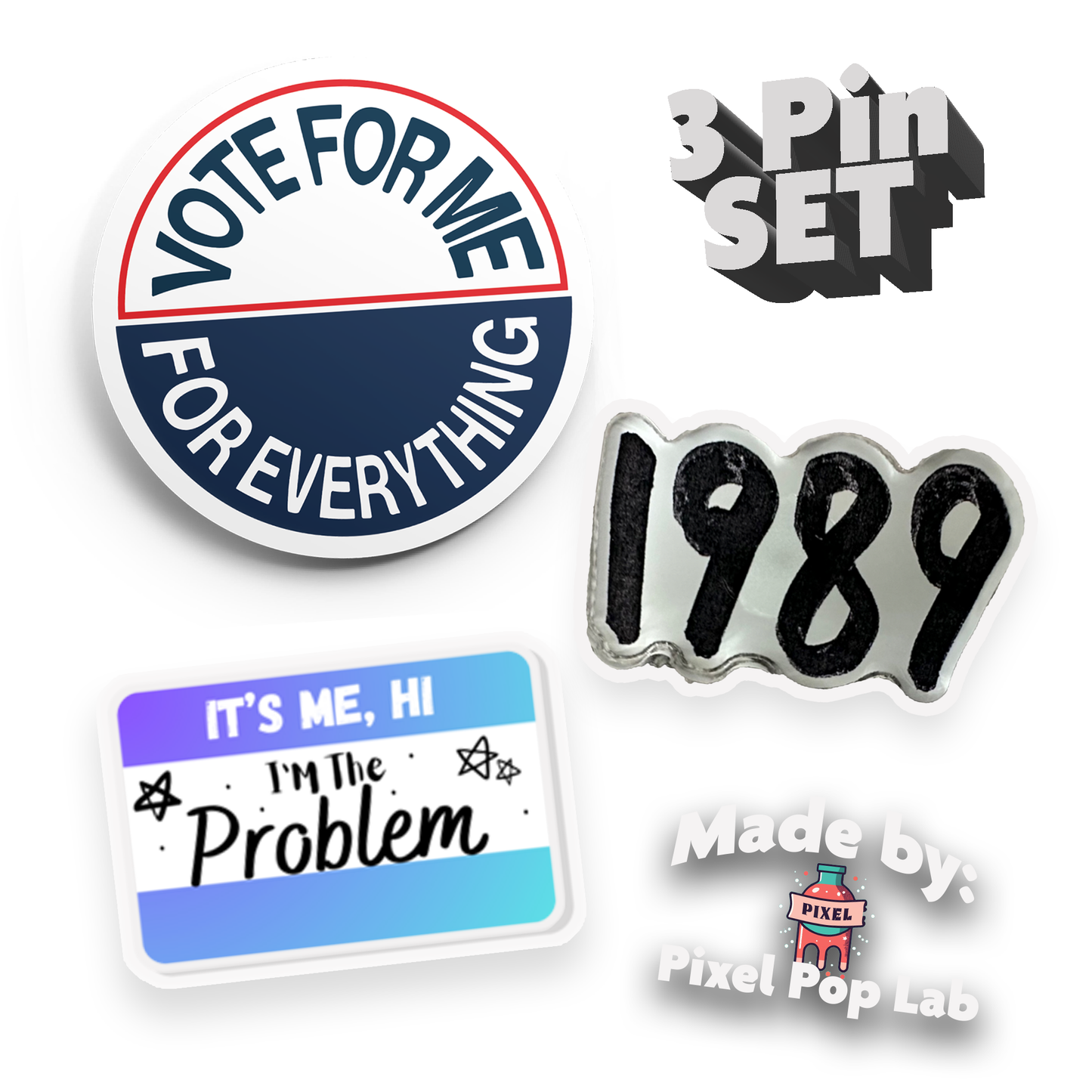 Taylor Swift Pin Set | 3-Pack Inspired by 'Anti-Hero' & '1989' Album