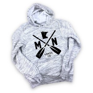 Lakes Company Paddles Fleece Hoodie - Light Gray Marble